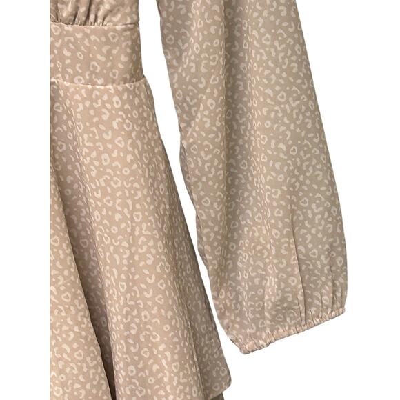 Japna Long Sleeve Chiffon Dress Large Animal Print Surplice Neckline Lined - Picture 6 of 10